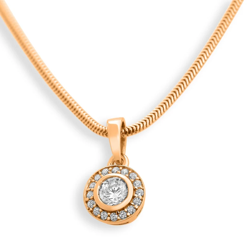 DAMENSCHMUCK ROSÉ VERGOLDET, KETTE MIT ZIRKONIA