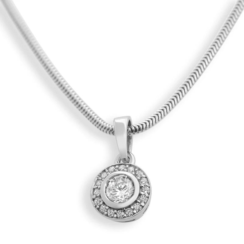 ELEGANTE KETTE SILBER MIT ZIRKONIA, DAMENSCHMUCK, 925 SILBER