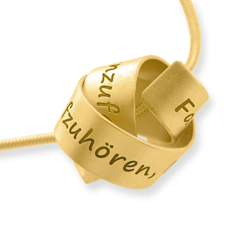 ANHÄNGER MIT GRAVUR LIEBESKNOTEN SCHMUCK VERGOLDET DAMEN HALSKETTE