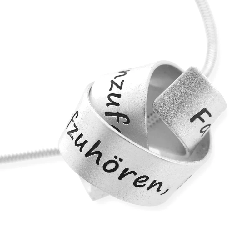 KETTE MIT WICKELANHÄNGER GRAVUR SCHMUCK 925 SILBER DAMEN KNOTENSCHMUCK