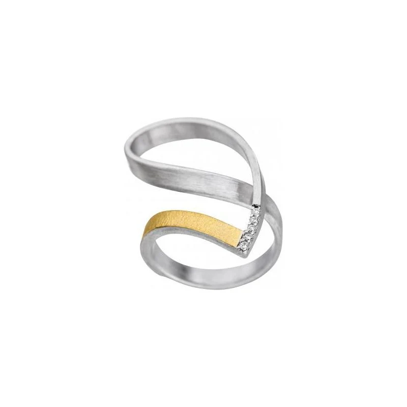 925er Silber Ring feingoldbelegt MANU R1187BR