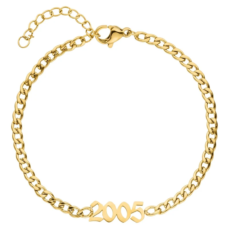 Jahreszahl Armband | 18K vergoldet