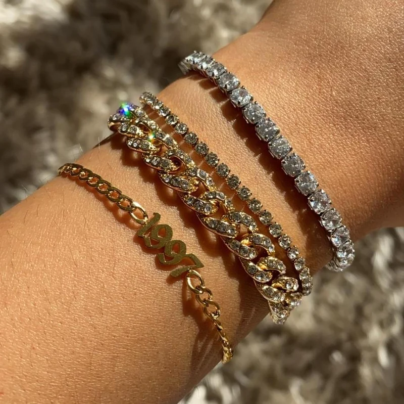 Jahreszahl Armband | 18K vergoldet