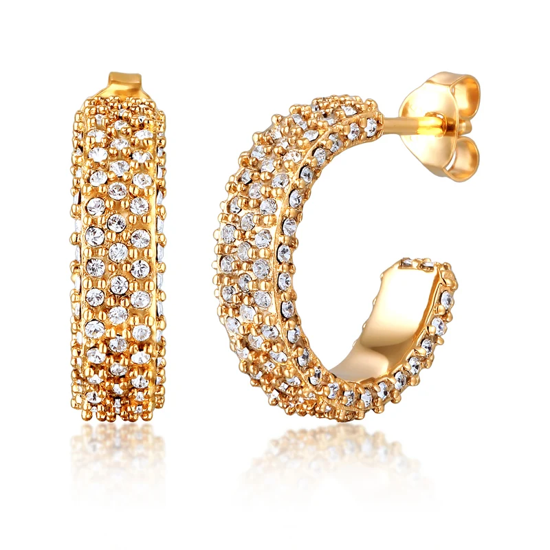 Creolen | Mit Kristallen von Swarovski® (Weiß)