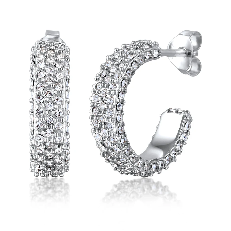 Creolen | Mit Kristallen von Swarovski® (Weiß)