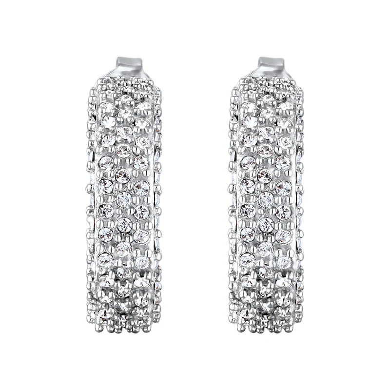 Creolen | Mit Kristallen von Swarovski® (Weiß)
