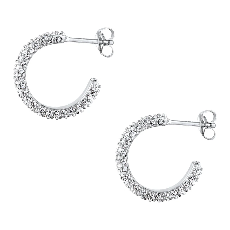 Creolen | Mit Kristallen von Swarovski® (Weiß)