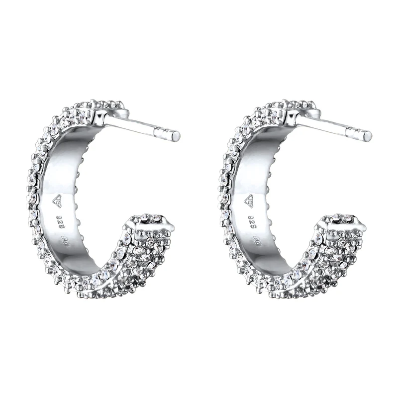 Creolen | Mit Kristallen von Swarovski® (Weiß)