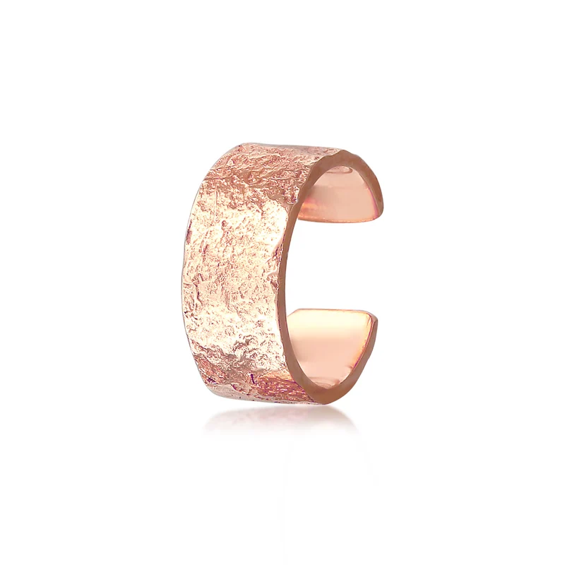 Earcuff Breit Basic Gehämmert 925 Silber