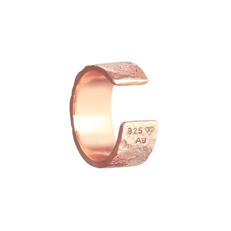 Earcuff Breit Basic Gehämmert 925 Silber