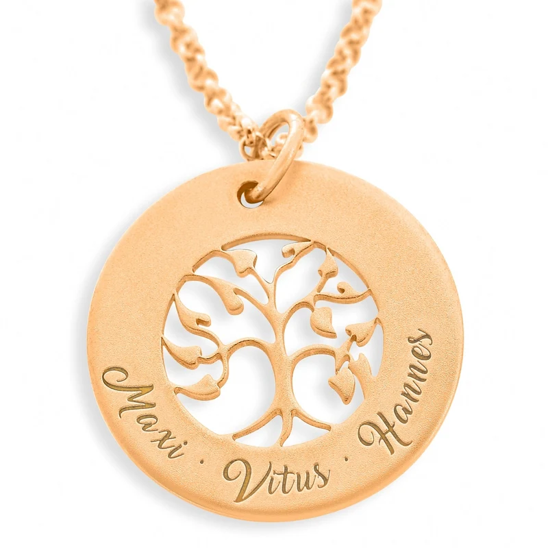 DAMENSCHMUCK MIT GRAVUR KETTE ROSÉ VERGOLDET NAMENSKETTE GESCHENK MAMA OMA