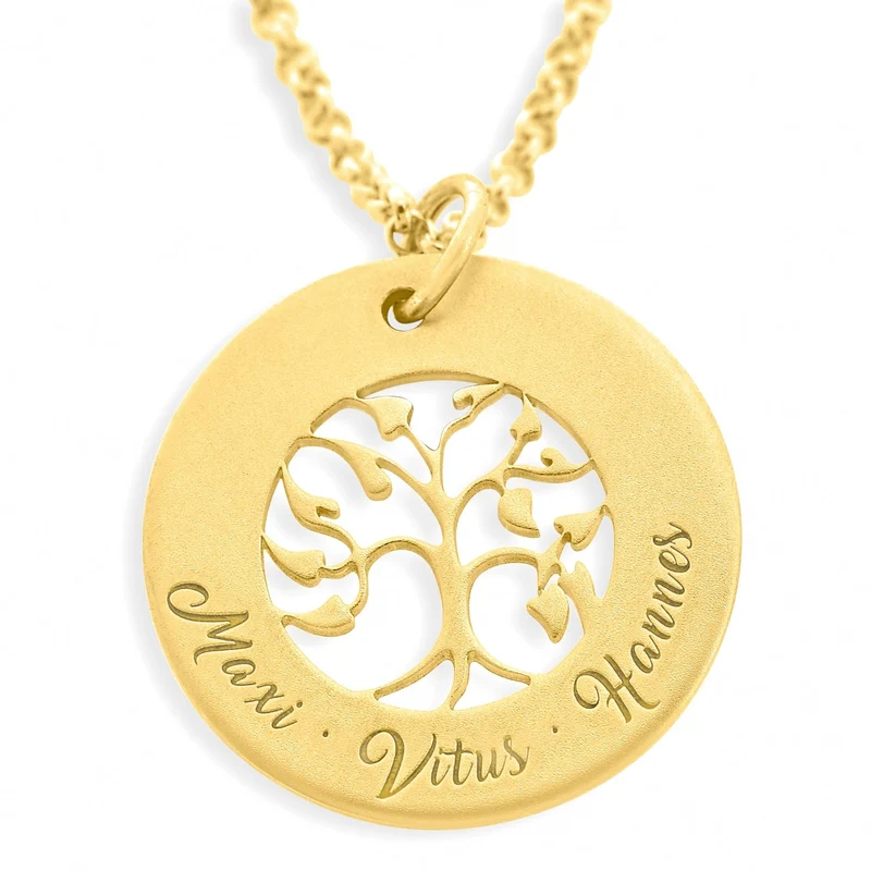 NAMENSCHMUCK MIT GRAVUR, GESCHENK ZUR GEBURT VERGOLDET