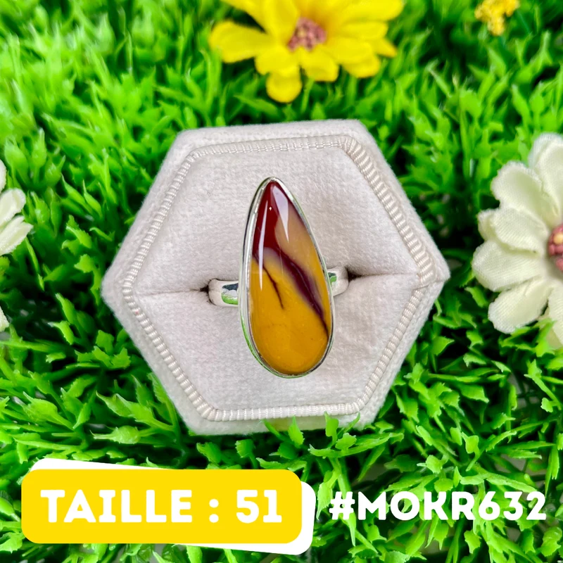 Mookait-Jaspis-Ring aus 925er Sterlingsilber #MOKR632