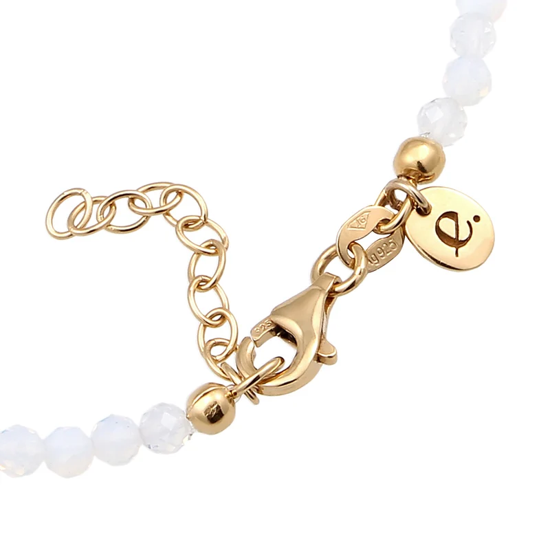 Armband Anhänger Sonne Stern | Zirkonia, Mondstein (Weiß)