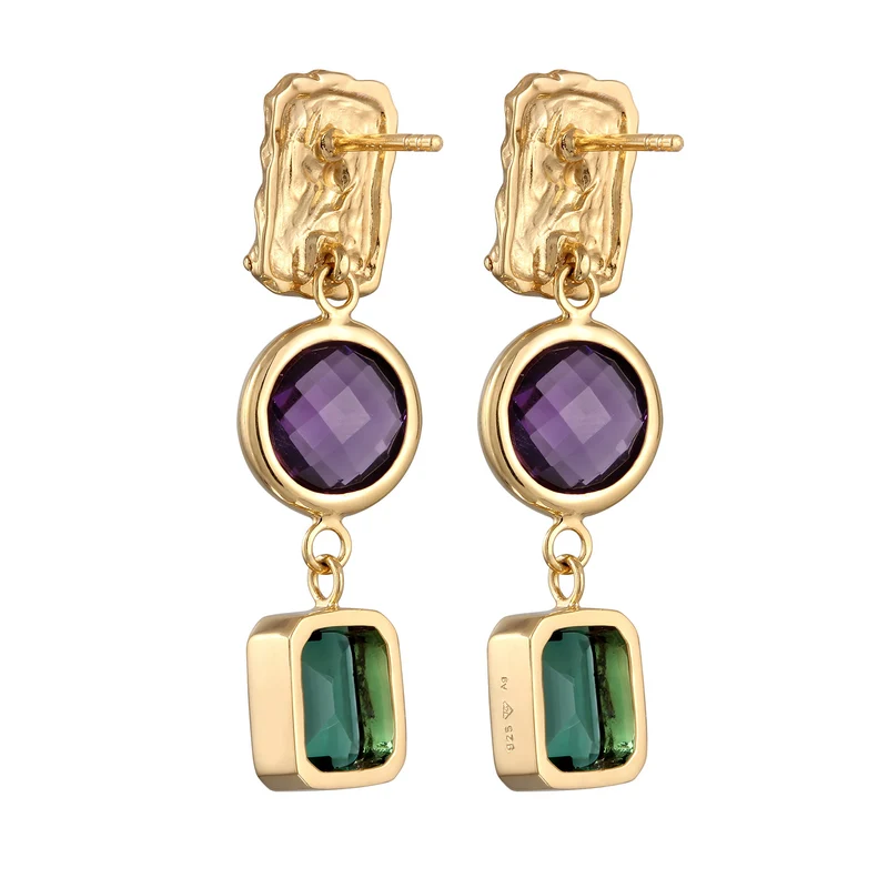 Ohrstecker Organic | Amethyst & Quarz