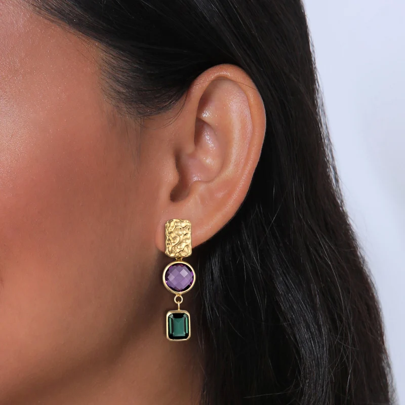 Ohrstecker Organic | Amethyst & Quarz