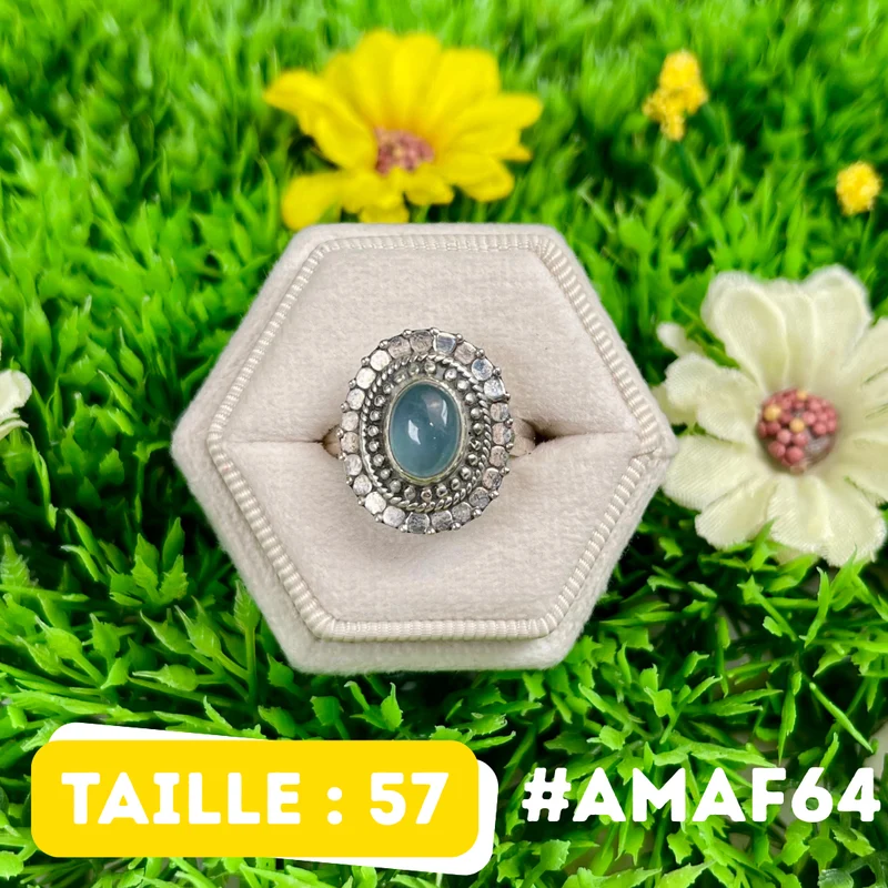 Aquamarinring aus 925er Sterlingsilber #AMAF64