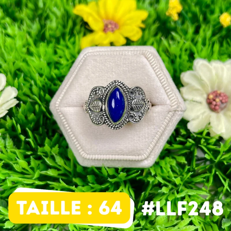 Ring aus 925er Sterlingsilber mit Lapislazuli #LLF248