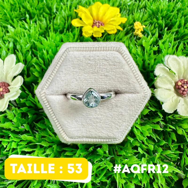 Facettierter Aquamarinring aus 925er Sterlingsilber #AQFR12