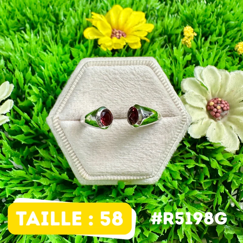 Granatring aus 925er Sterlingsilber #R5198G