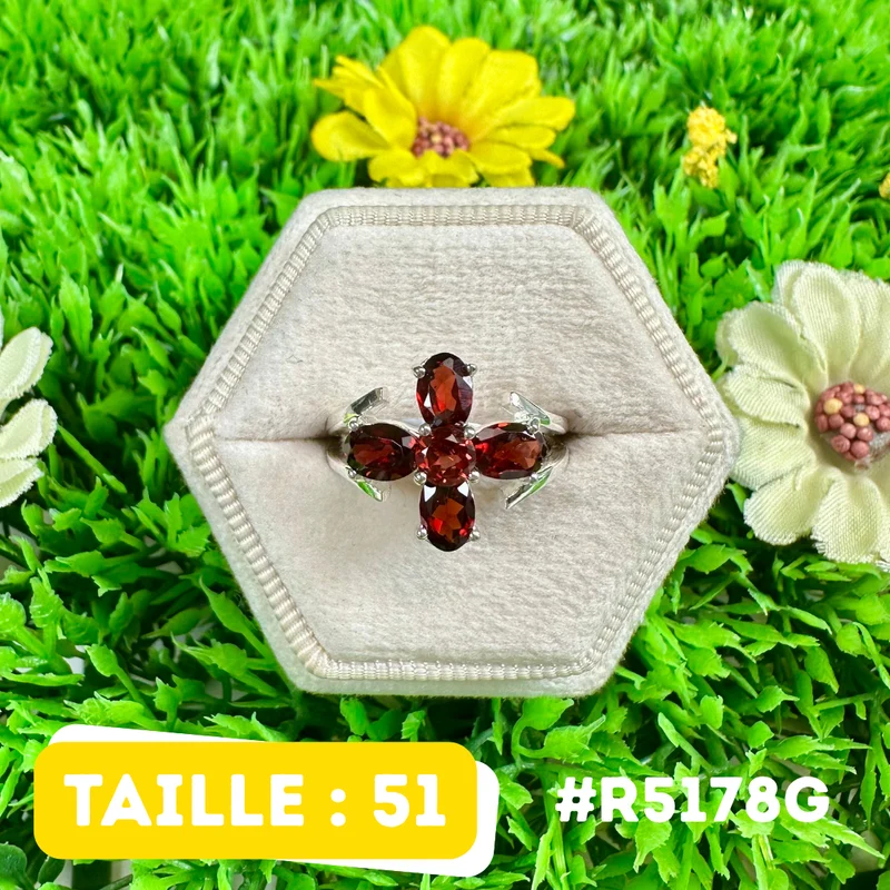 Granatring aus 925er Sterlingsilber #R5178G