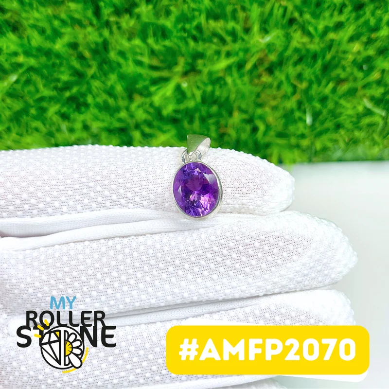Facettierter Amethyst-Anhänger aus 925er Sterlingsilber #AMFP2070