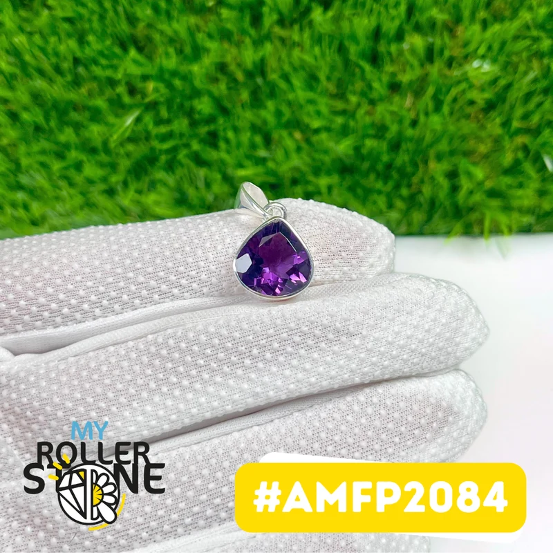Facettierter Amethyst-Anhänger aus 925er Sterlingsilber #AMFP2084