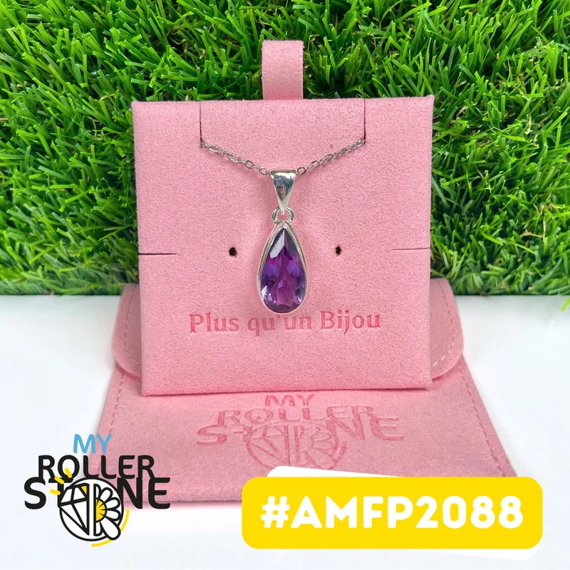 Facettierter Amethyst-Anhänger aus 925er Sterlingsilber #AMFP2088