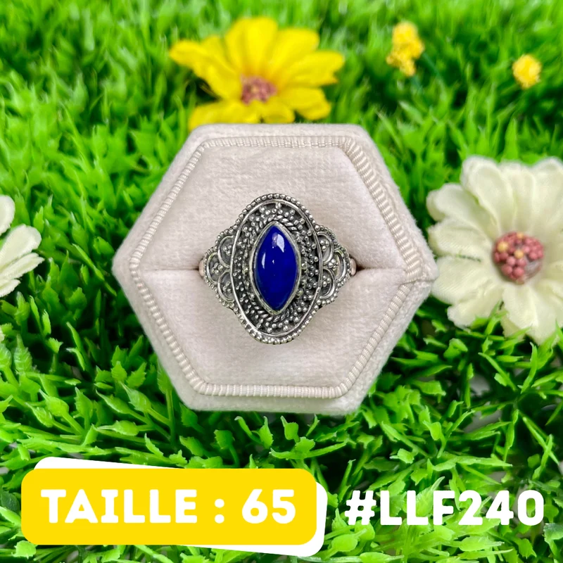 Ring aus 925er Sterlingsilber mit Lapislazuli #LLF240