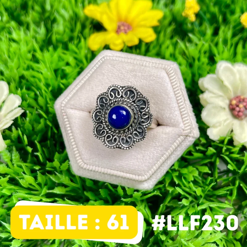 Ring aus 925er Sterlingsilber mit Lapislazuli #LLF230