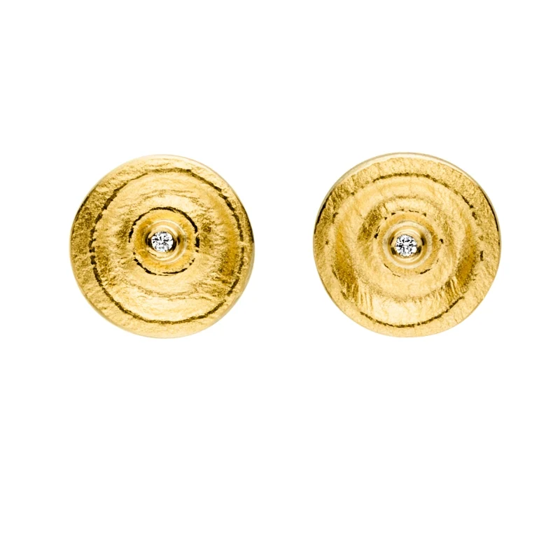 925er Silber Ohrstecker feingoldbelegt MANU O822BR