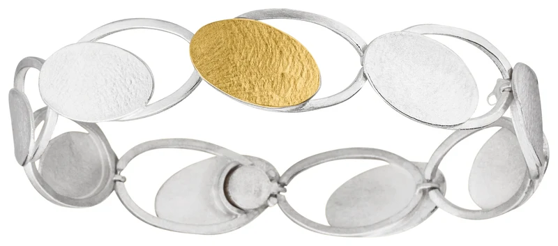 925er Silber Armband feingoldbelegt MANU A198
