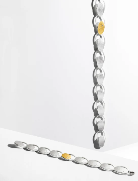 925er Silber Armband feingoldbelegt MANU A198