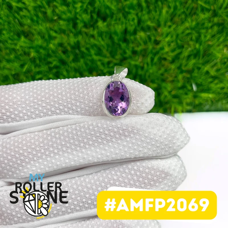 Facettierter Amethyst-Anhänger aus 925er Sterlingsilber #AMFP2069