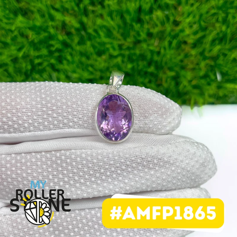 Facettierter Amethyst-Anhänger aus 925er Sterlingsilber #AMFP1865