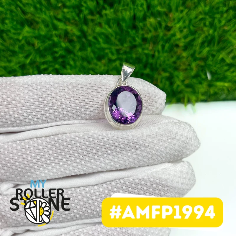 Facettierter Amethyst-Anhänger aus 925er Sterlingsilber #AMFP1994