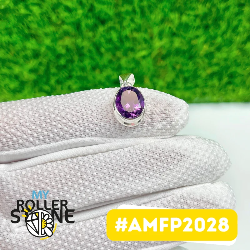 Facettierter Amethyst-Anhänger aus 925er Sterlingsilber #AMFP2028