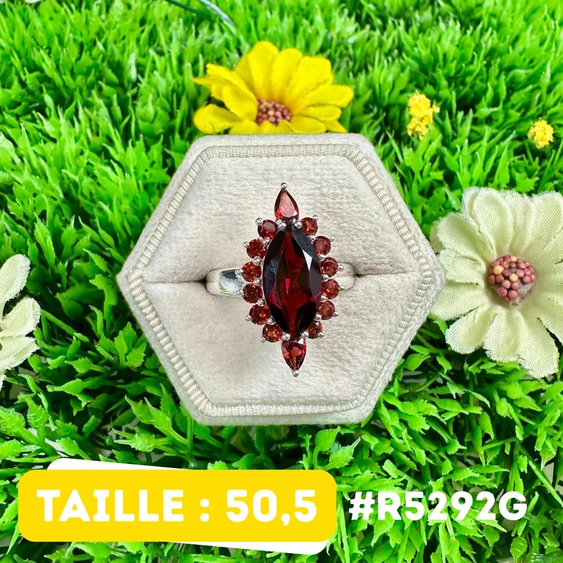 Granatring aus 925er Sterlingsilber #R5292G