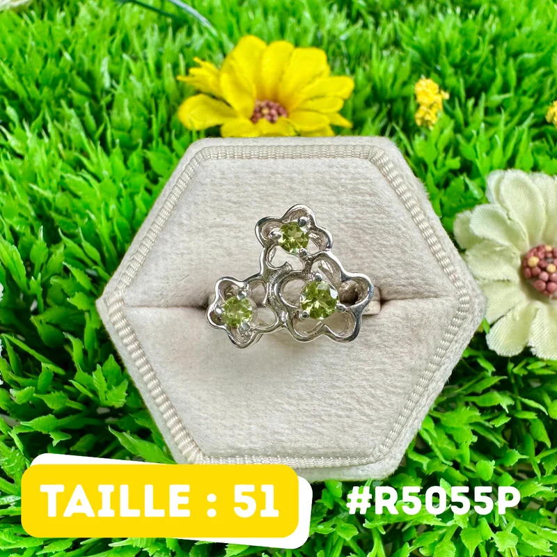 Facettierter Peridot-Ring aus 925er Sterlingsilber #R5055P
