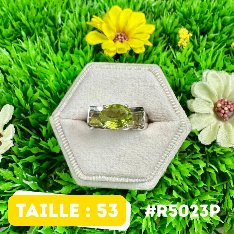 Facettierter Peridot-Ring aus 925er Sterlingsilber #R5023P
