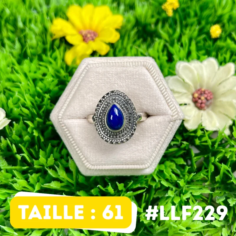 Ring aus 925er Sterlingsilber mit Lapislazuli #LLF229
