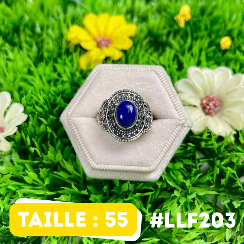 Ring aus 925er Sterlingsilber mit Lapislazuli #LLF203