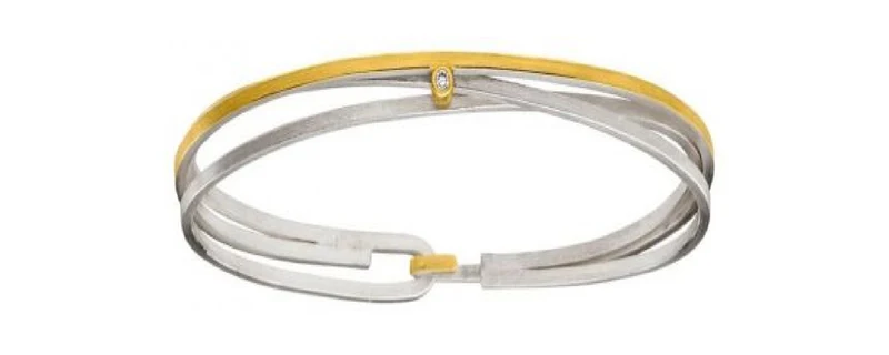 925er Silber Armreif feingoldbelegt MANU AR95BR