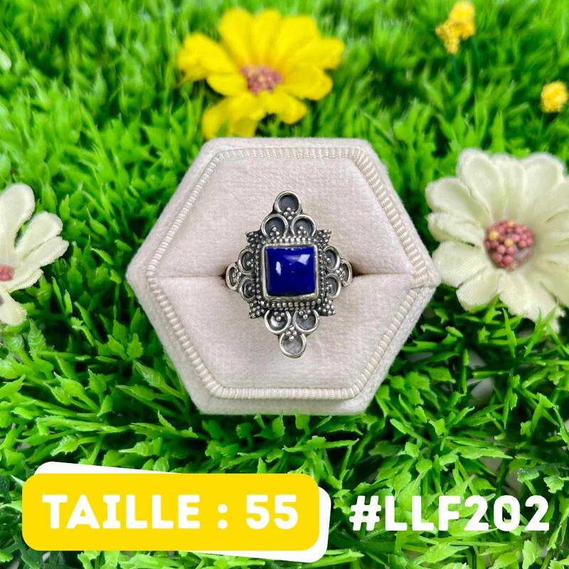 Ring aus 925er Sterlingsilber mit Lapislazuli #LLF202