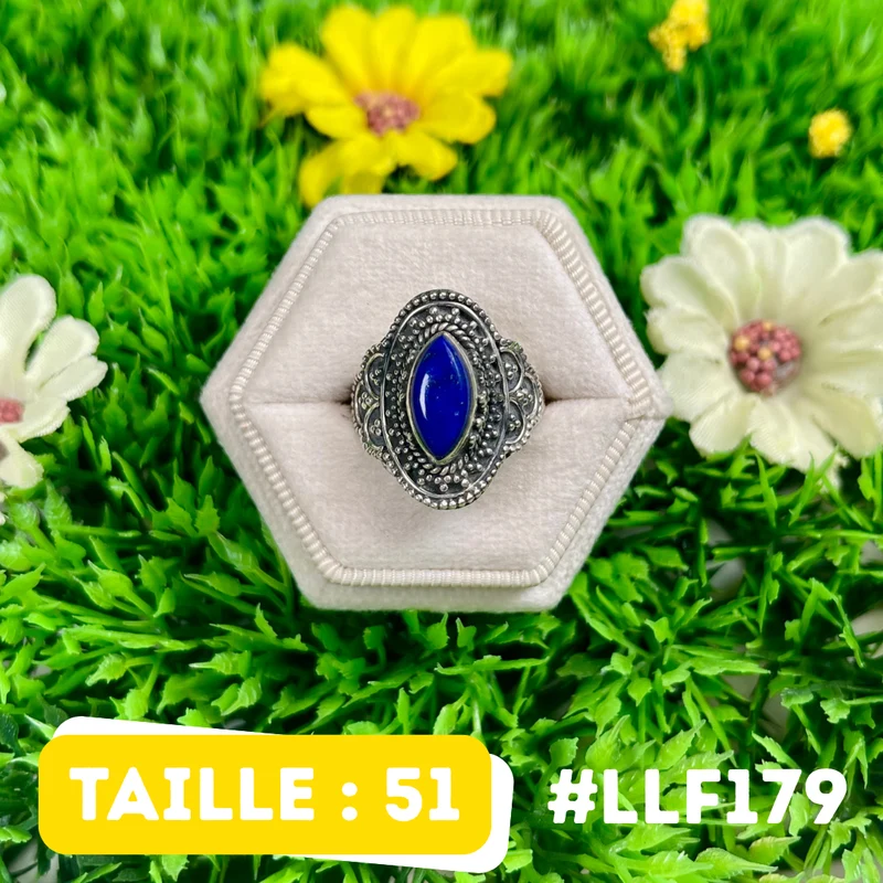 Ring aus 925er Sterlingsilber mit Lapislazuli #LLF179