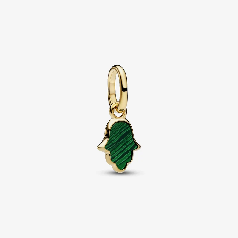ME Gold Green Hamsa Hand Mini Dangle Charms
