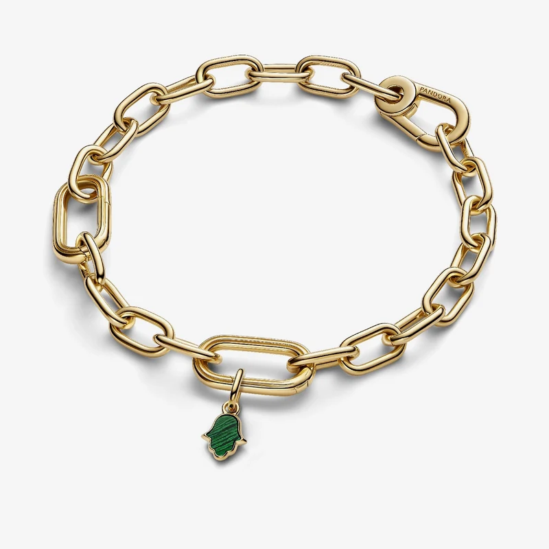 ME Gold Green Hamsa Hand Mini Dangle Charms