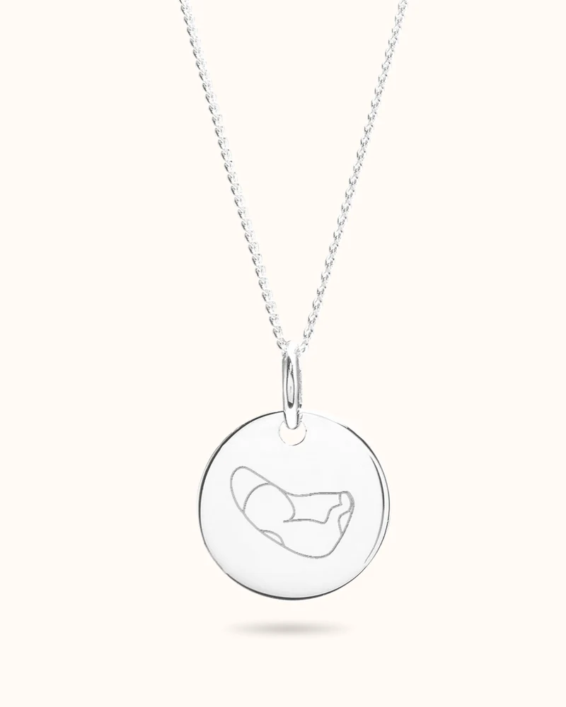 Echo Illustratie Coin Ketting - Zilver - Gepersonaliseerde Ketting