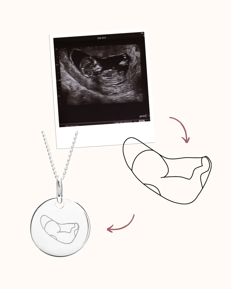 Echo Illustratie Coin Ketting - Zilver - Gepersonaliseerde Ketting