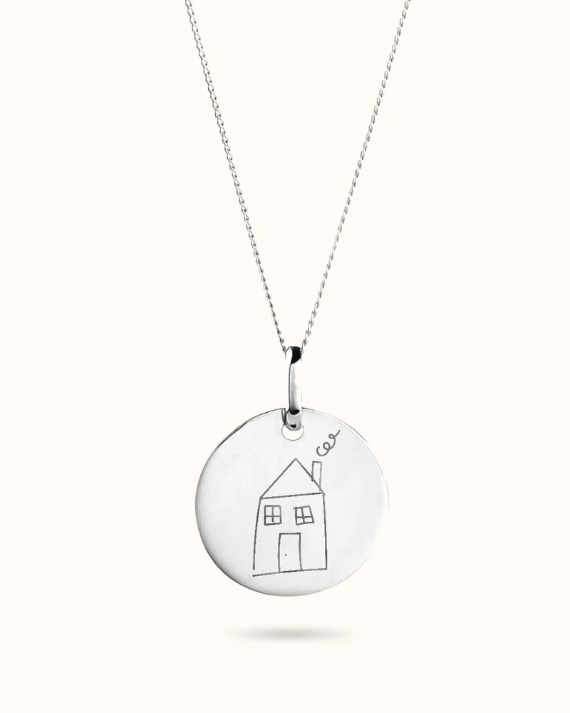 Ketting met Kindertekening - Zilver - Gepersonaliseerde Ketting